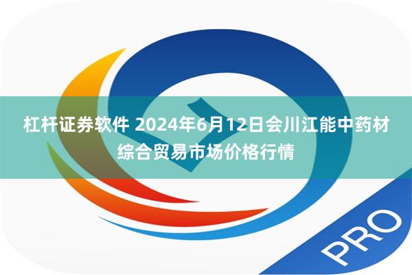 杠杆证券软件 2024年6月12日会川江能中药材综合贸易市场价格行情